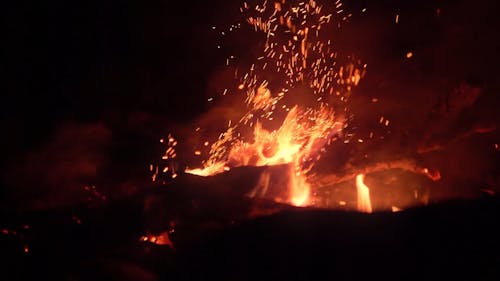 Close-Up Video of a Bonfire
