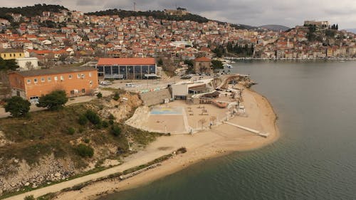 Drone Footage of a Coastal town