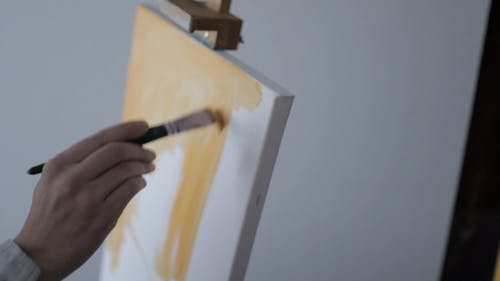 A Person Painting on a Canvas