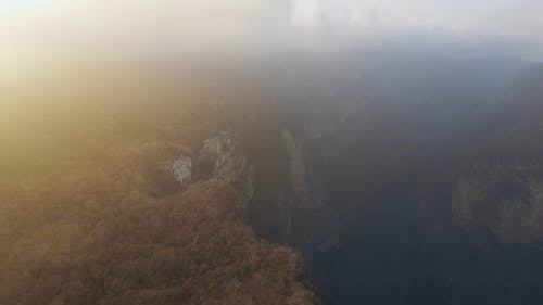 Drone Footage Cloudy Montain