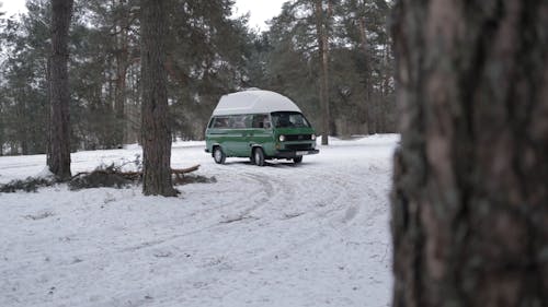 Video of a Van Driving in Snow