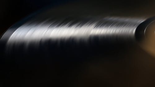 A Close-Up Footage of A Vinyl Record Spinning