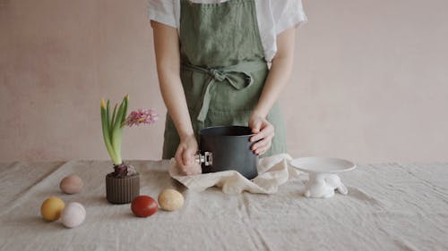 A Woman Making a Cake