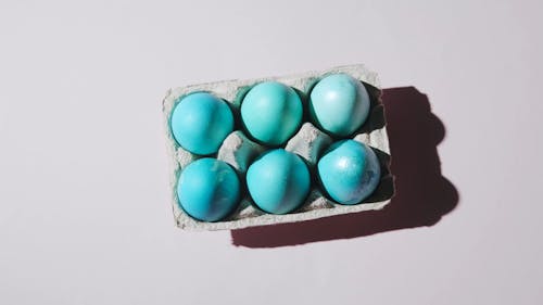A Tray of Colored Eggs