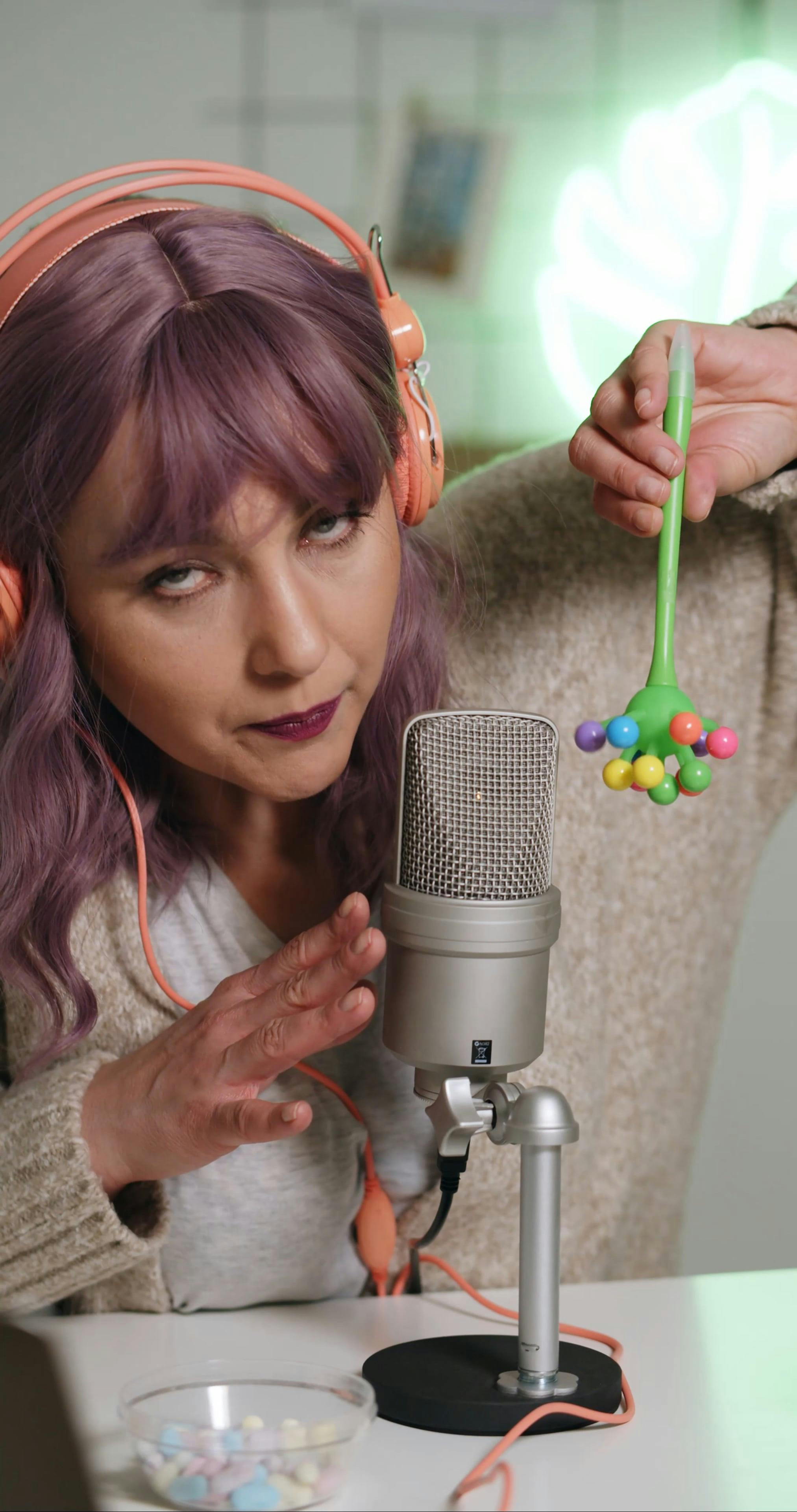 A Woman Recording Audio Podcast · Free Stock Video