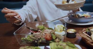 people eating together