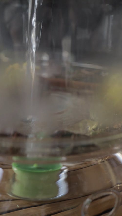 Close Up View of Boiling Water With Cinnamon