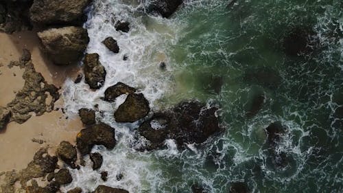 Drone Footage Of Natural Rocks Formation By The Sea