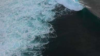 drone footage of sea waves