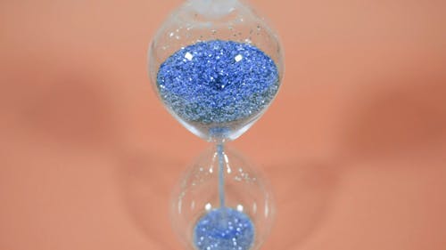 Hourglass with Shiny Blue Sand