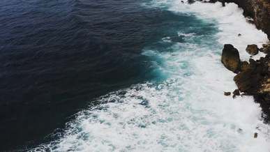 drone footage of coastal cliff
