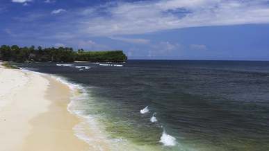drone flying above the sea