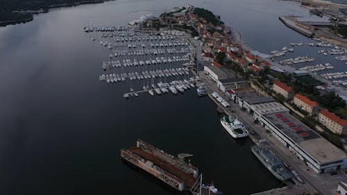 Drone Footage of a Harbor