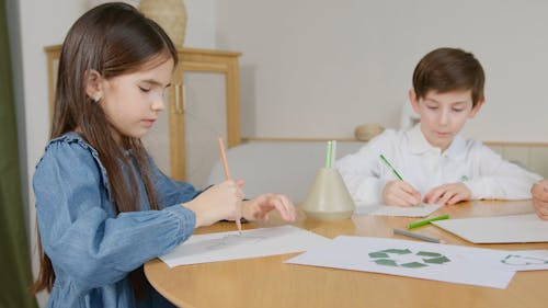 Kids in the School Painting 