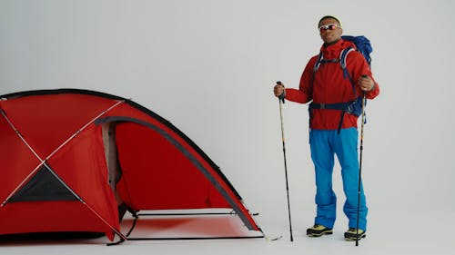 A Man Wearing Winter Clothing and a Backpack