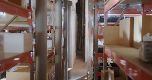 Woman Model while Standing in an Aisle in Between the Racks Free Stock ...