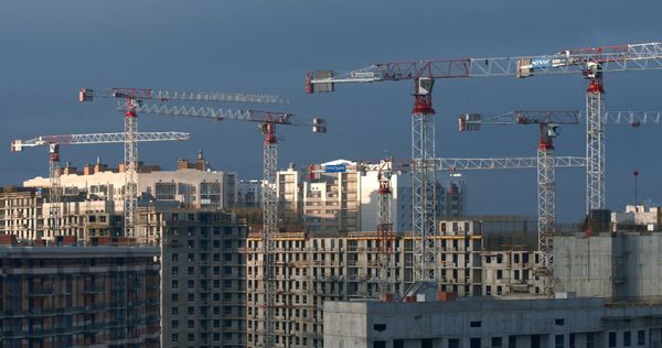 Urban Highrise Construction with Crane Timelapse Free Stock Video ...