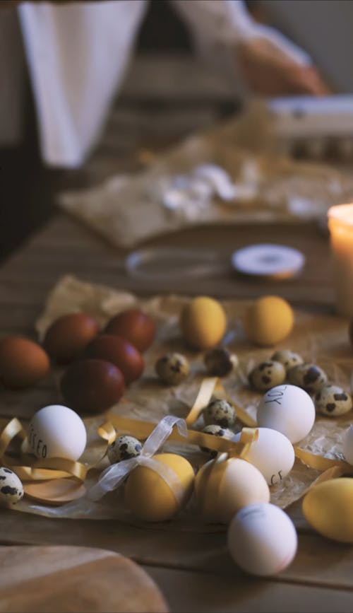 Easter Eggs on a Table