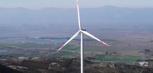 Aerial Video of a Wind Turbine