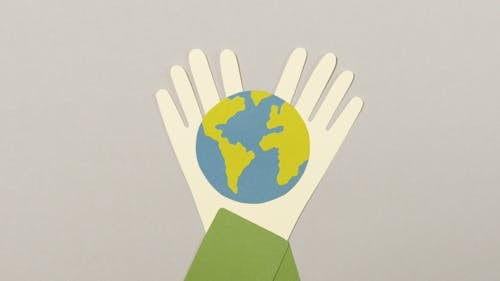 Animation of Hands Holding a Globe
