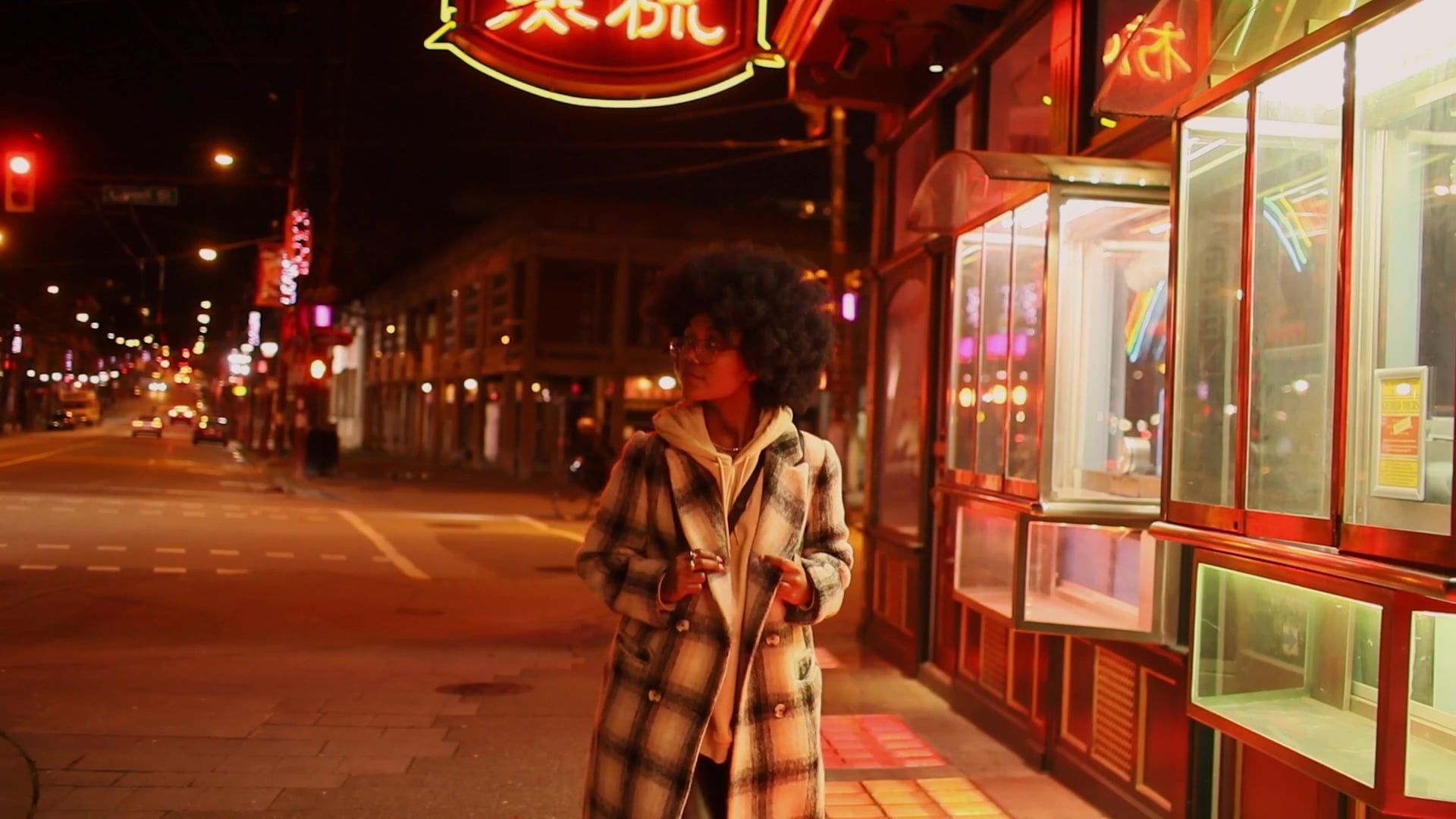 Woman Walking on the City Street at Night Free Stock Video Footage ...