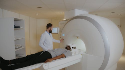 A Patient Undergoing A Medical Resonance Imaging Test