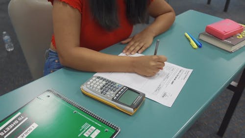 A Student Cheating During an Exam
