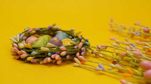 Close-Up View of Easter Eggs