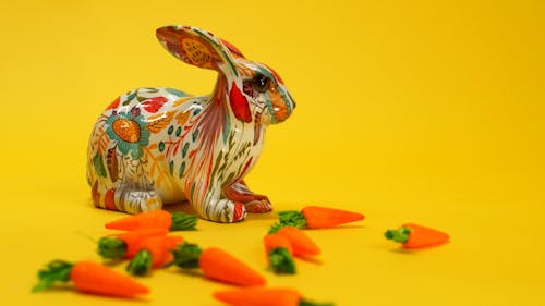 Close-Up View of a Bunny Figurine