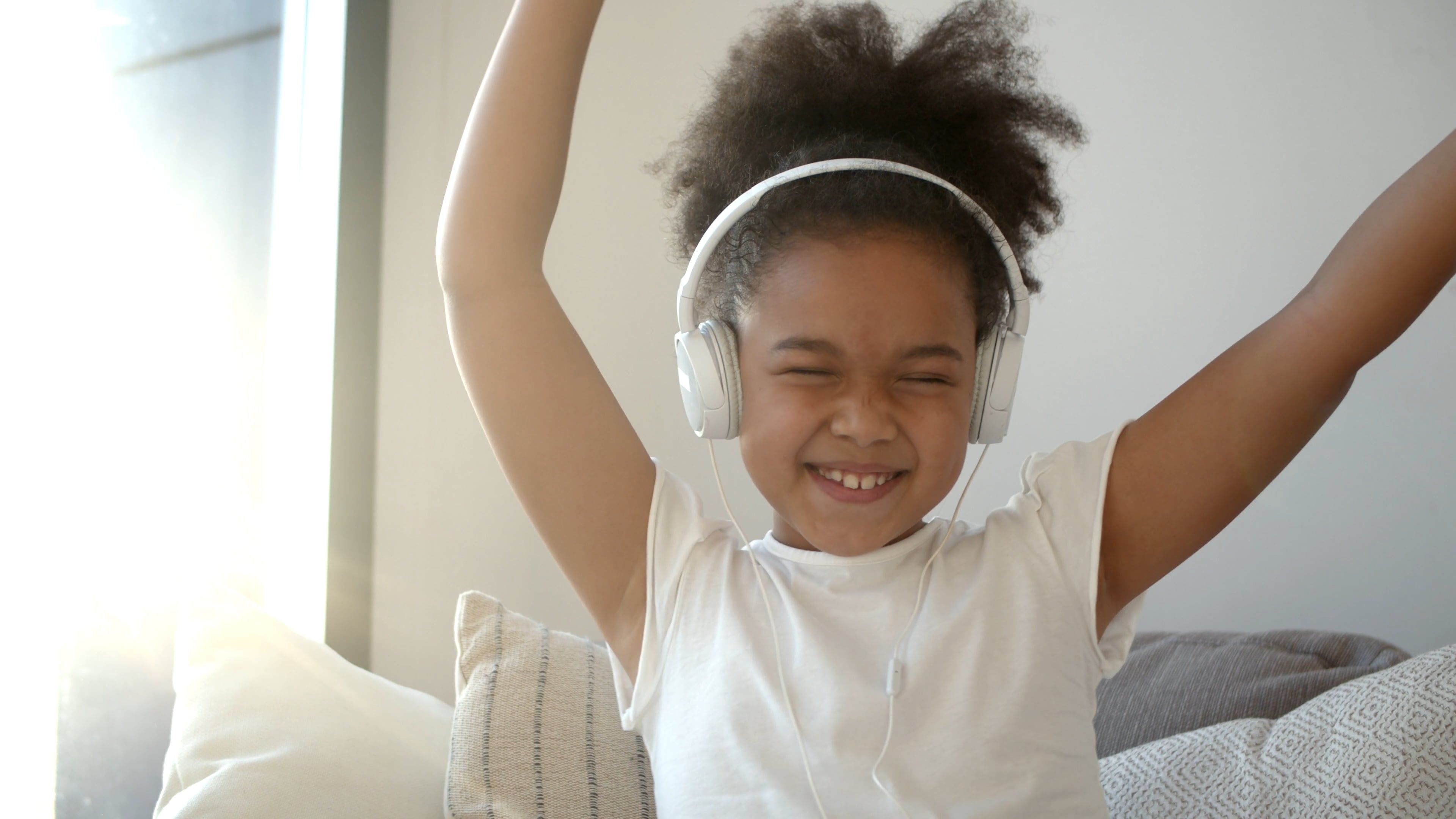 Girl Having Fun Listening to Music Free Stock Video Footage, Royalty ...