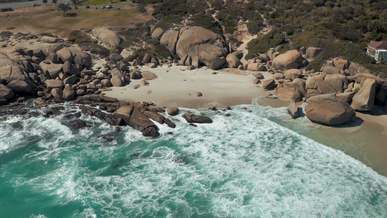 drone footage of a beach