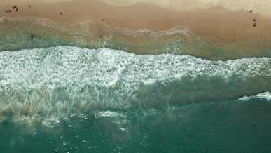 top view of the people on beach shore