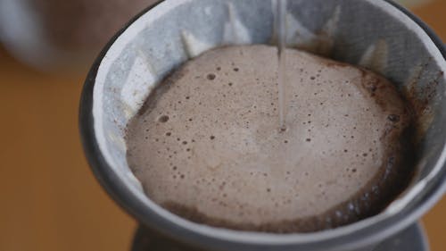 Pouring Water in a Chocolate Drink