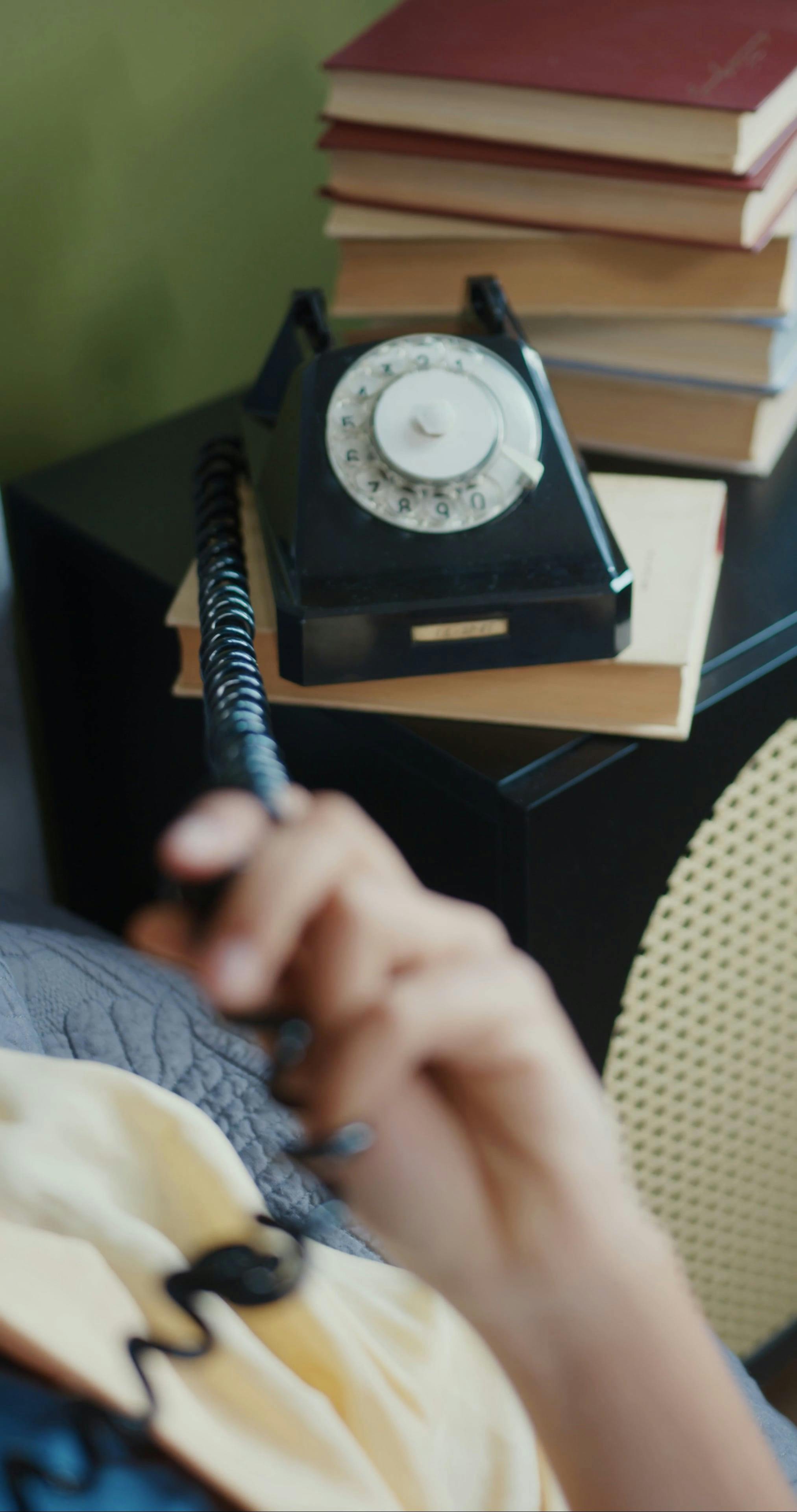 A Person Twisting a Telephone Cord Free Stock Video Footage, Royalty