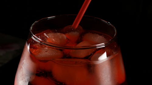 Close-Up View of Red Alcoholic Beverage