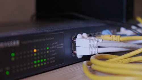 A Close-Up Video of Cable Wires Connected on a Motherboard