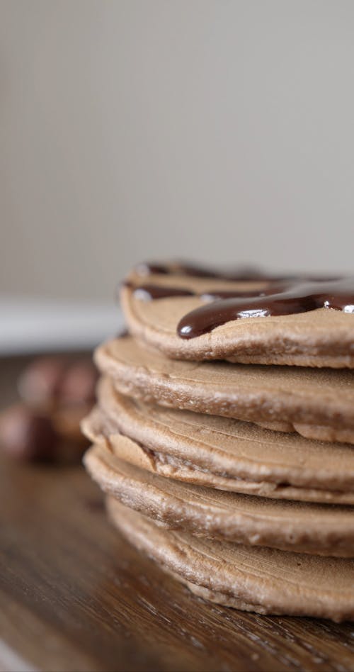 Pancakes with Chocolate Syrup