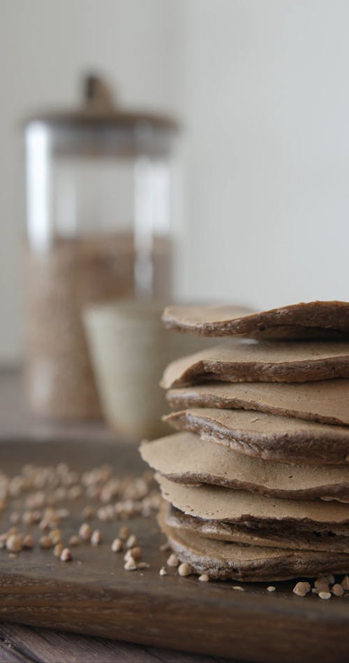 Chocolate Flavored Pancakes with Marshmallow Creme