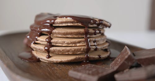 Pancakes with Chocolate Syrup
