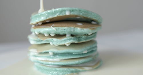 Blue Pancakes with Topping