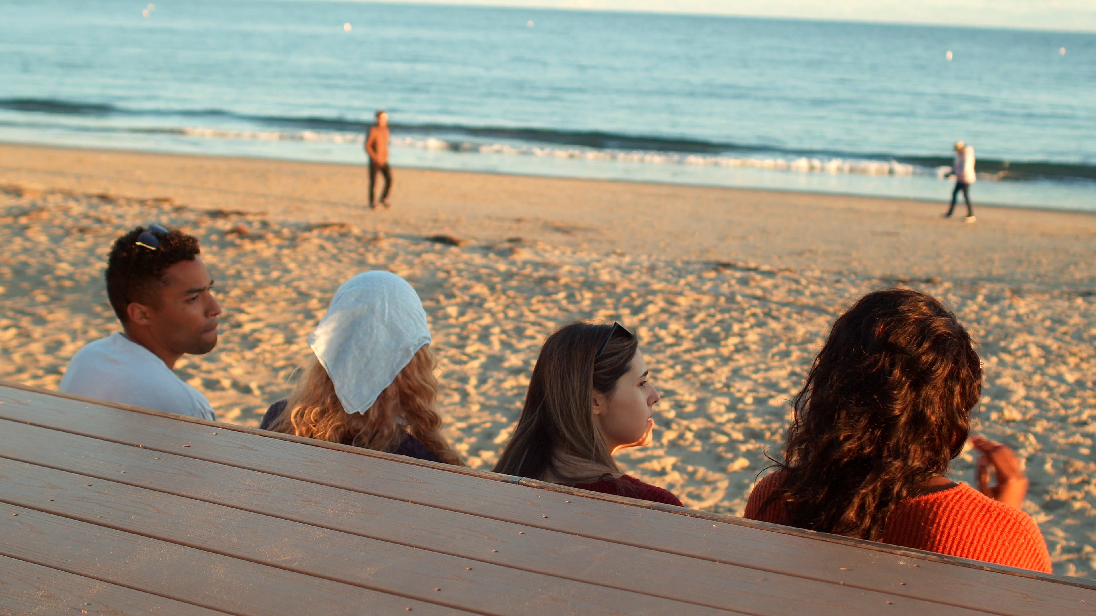 Group of Friends Staying at the Lifeguard Tower Free Stock Video ...