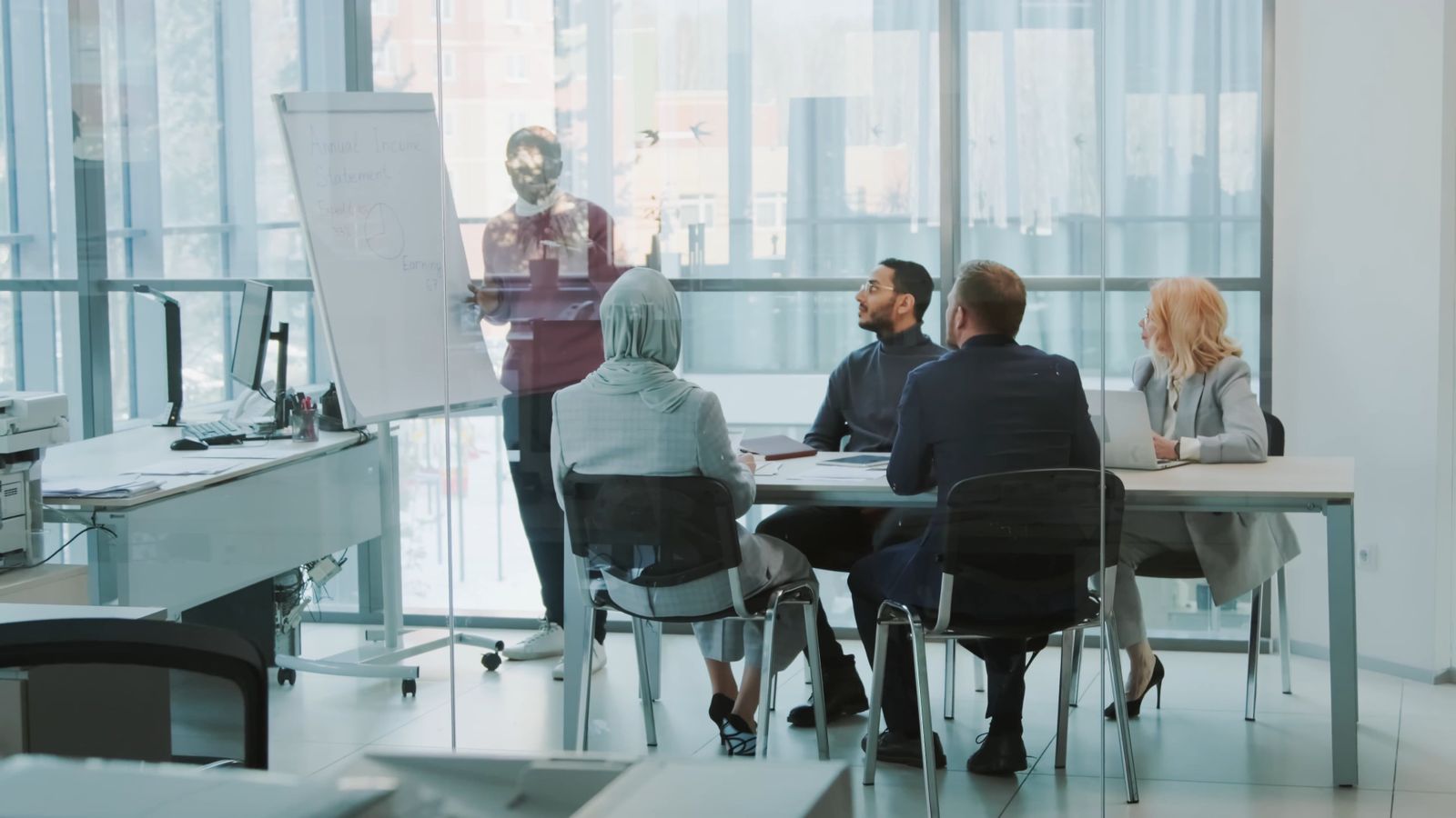 People In A Conference Room For A Business Meeting Free Stock Video ...