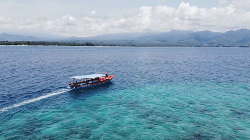 Aerial Footage of Boat on the Sea