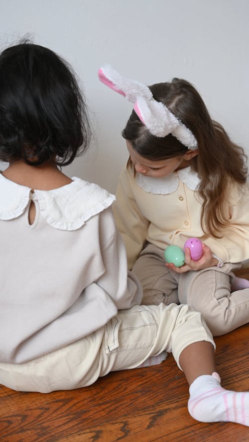 Little Girls Playing Indoors