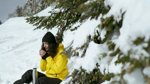 Woman Drinking Hot Drink