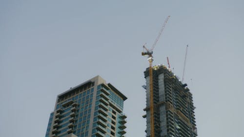 Cranes on Top of a Skyscraper