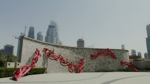 Art in the Street with Skyscrapers Behind 
