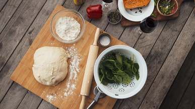raw ingredients on wooden table