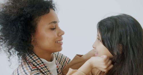 Side Profile of a Mother and Daughter's Face