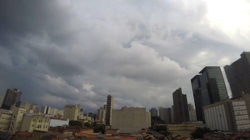 Time-lapse of Moving Clouds on the City